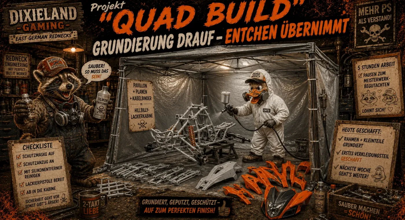 Projekt "QUAD BUILD" Grundierung drauf - Entchen übernimmt!