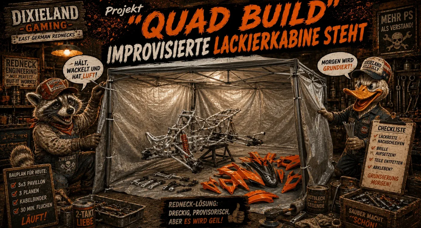 Projekt "QUAD BUILD" Die improvisierte Lackierkabine!