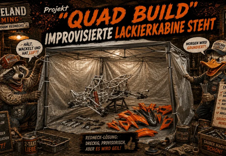Projekt "QUAD BUILD" Die improvisierte Lackierkabine!